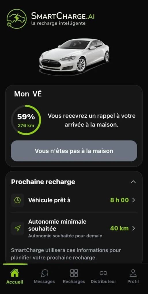 Application SmartCharge pour conducteurs